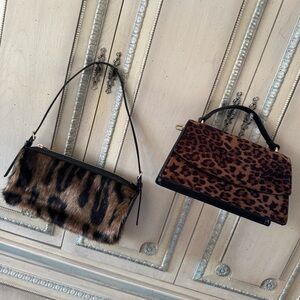 H&M Leopard Print Clutch and Wristlet Bundle